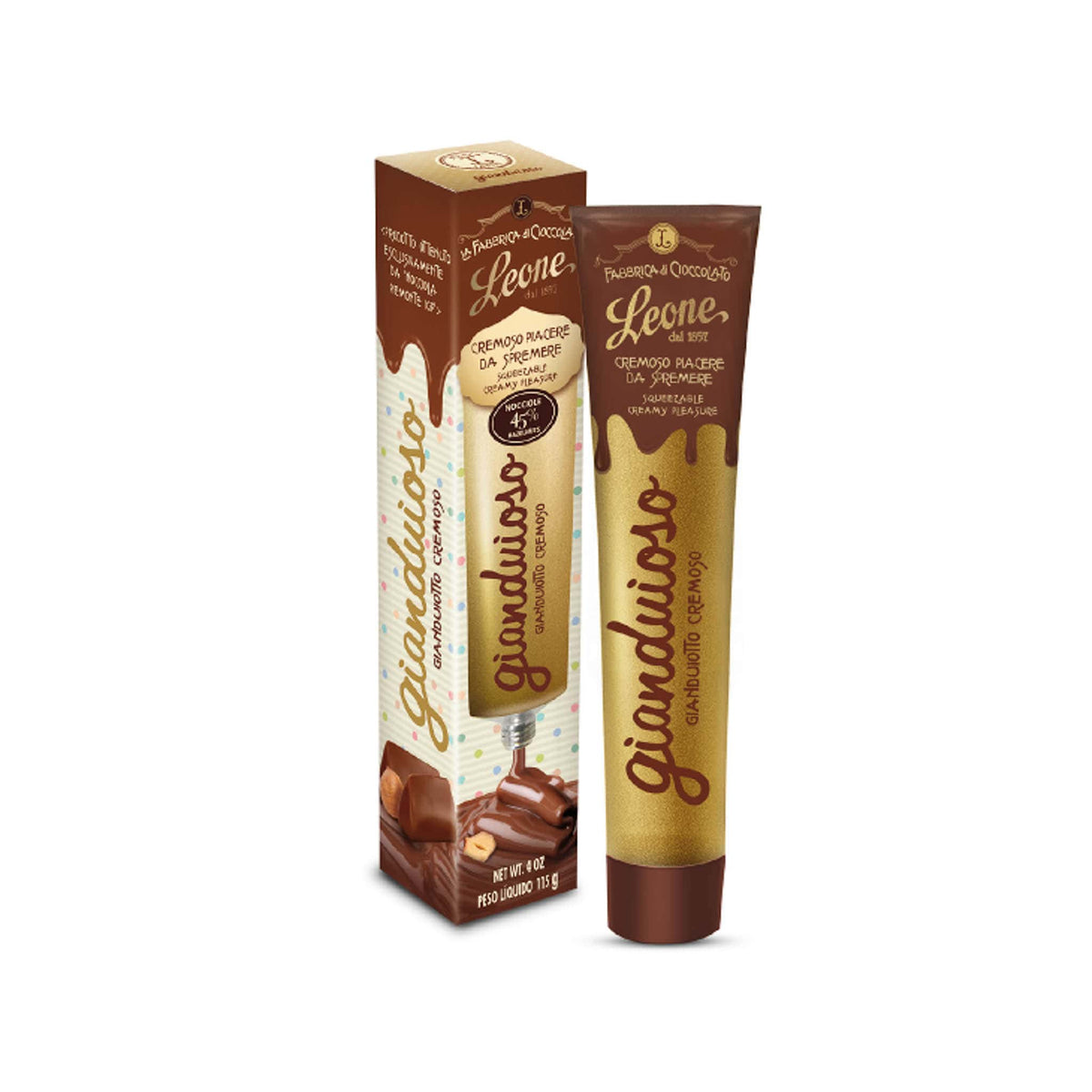 Leone Gianduja Hazelnut Chocolate Spread Tube 115g | Buy online UK