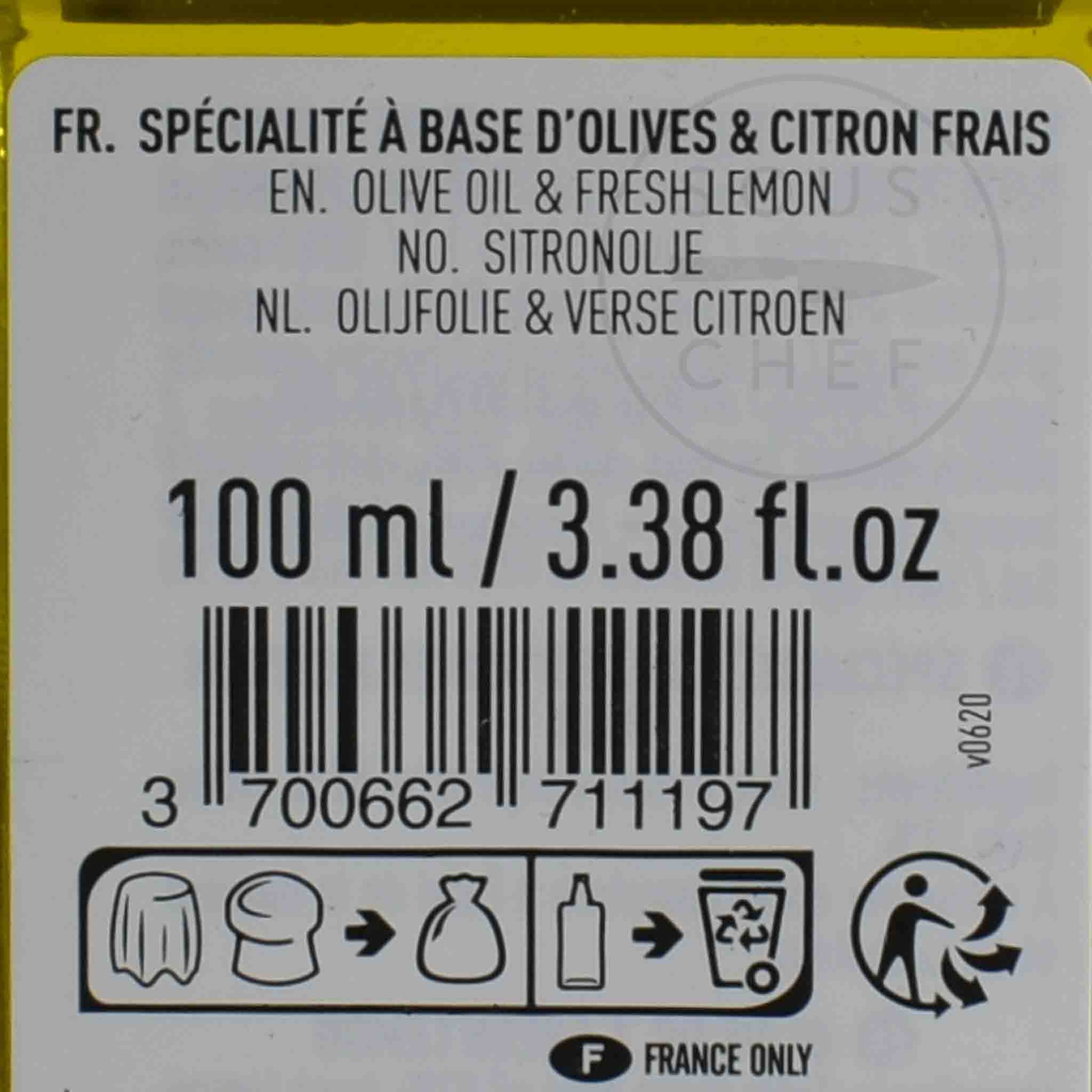 Maison Bremond Fresh Lemon Flavoured Olive Oil 100ml Ingredients