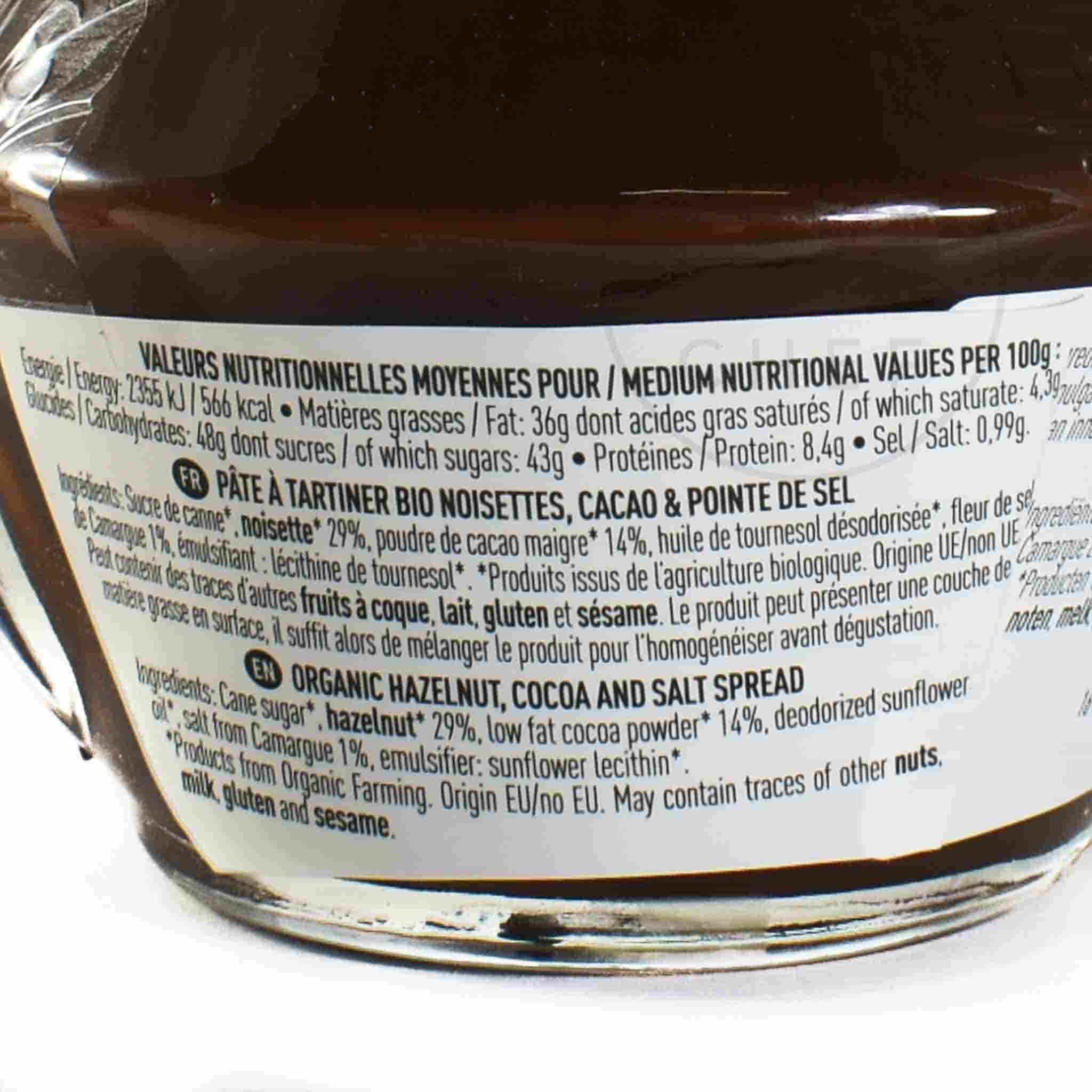 Maison Bremond Organic Hazelnut, Cocoa And Salt Spread 220g Ingredients