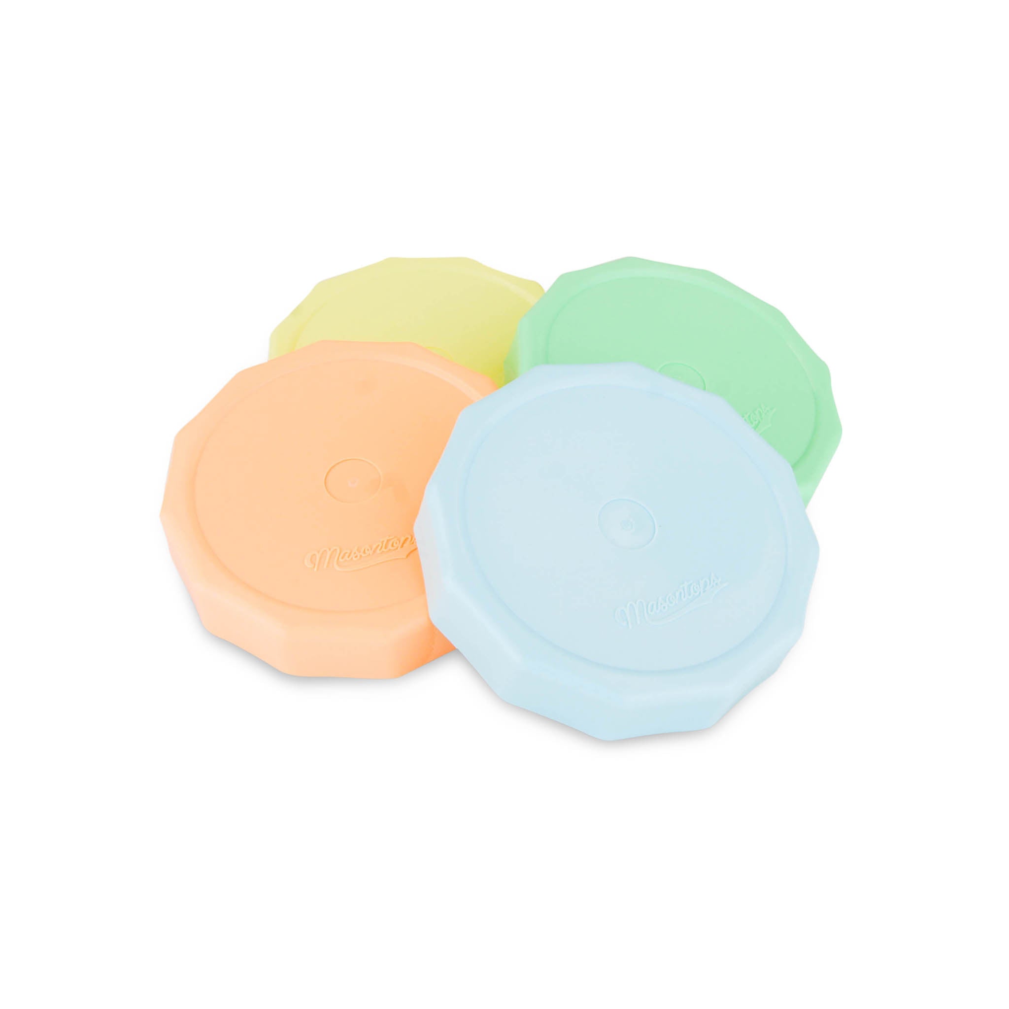 Masontop Wide Mouth Tough Tops, Assorted Pastel Set of 4