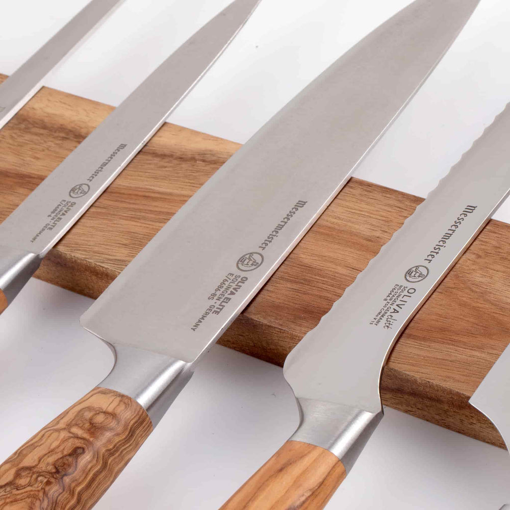 Knife Guide With Rails Messermeister Acacia Wood Magnetic Knife Rail, 45cm | Buy online UK ...