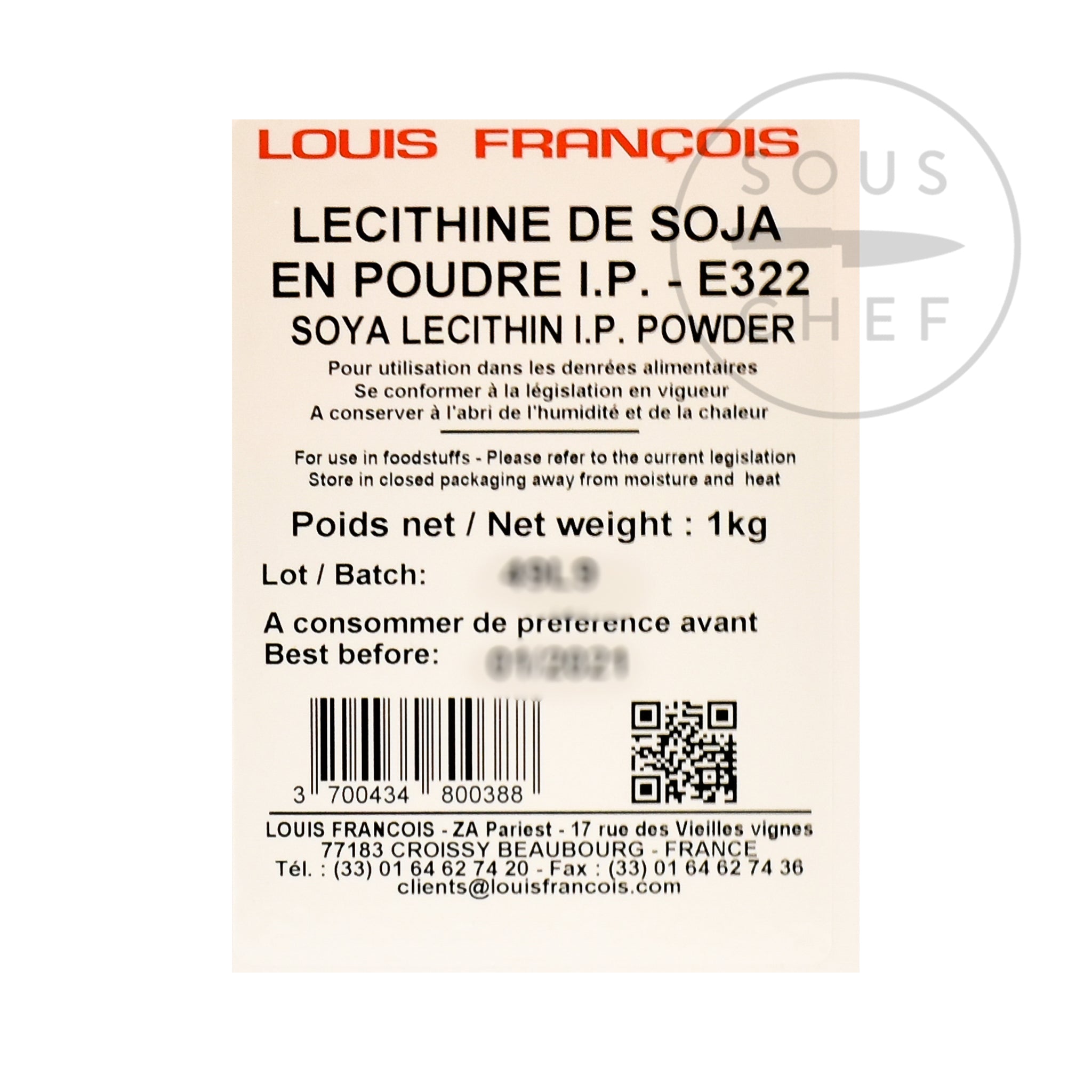 Louis Francois Soy Lecithin Powder, 1kg