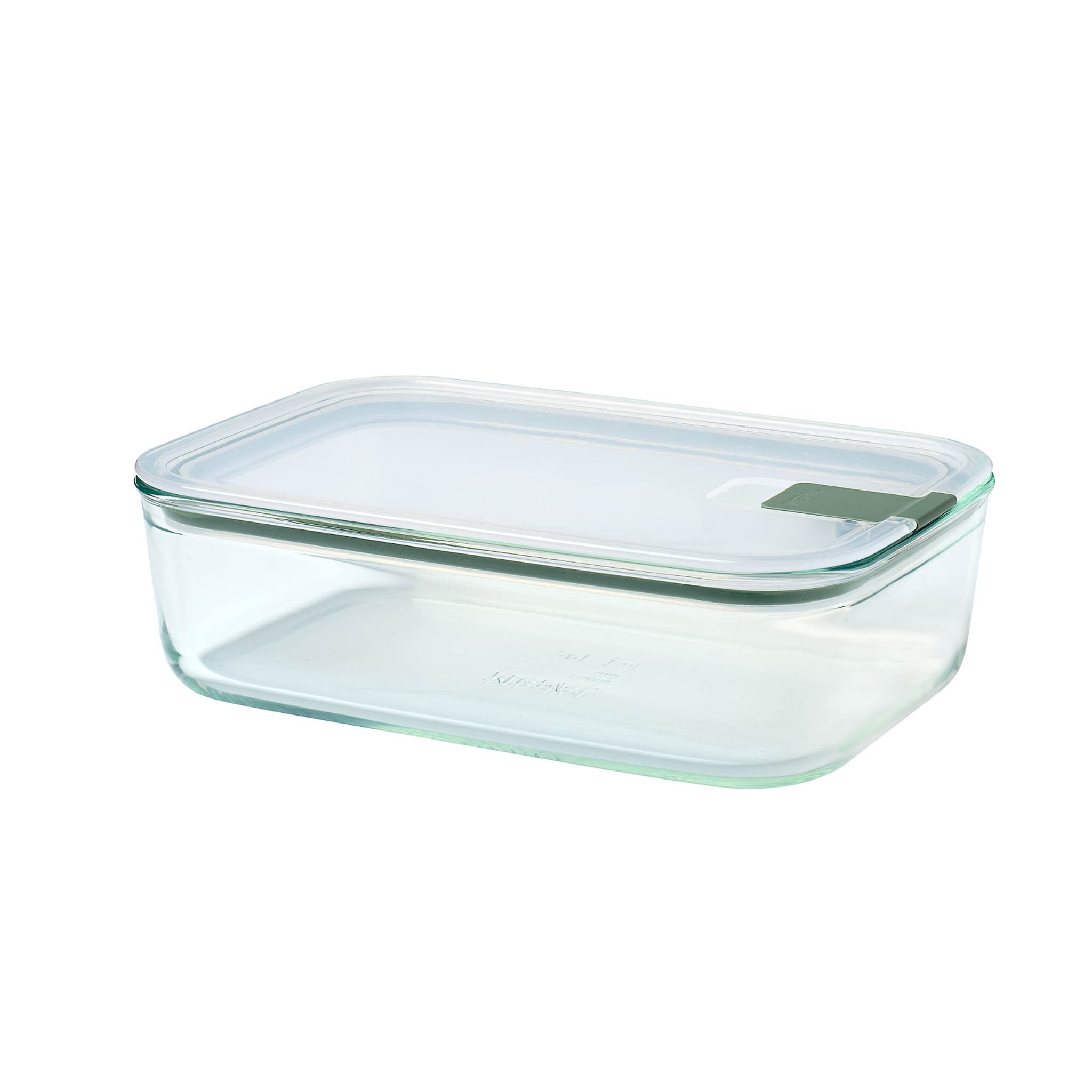 Mepal Easyclip Glass Food Storage Box, 1500ml, Nordic Sage