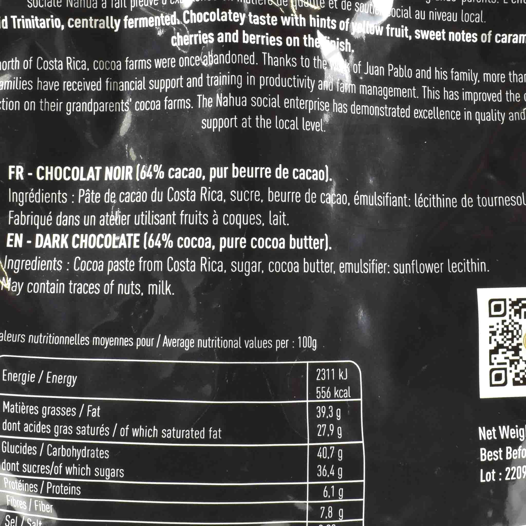 Mayata Grand Crus Costa Rica Tenorio 64% Dark Chocolate Couveture Drops 1kg