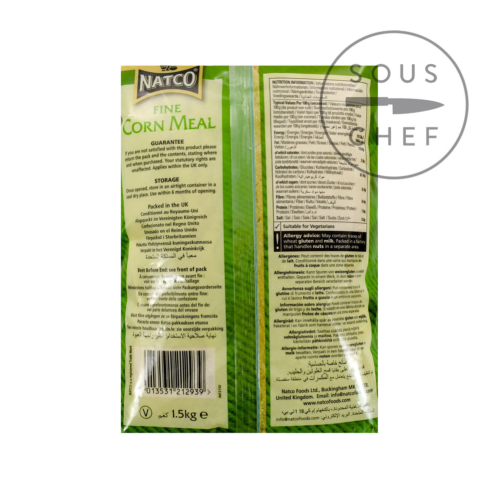 Cornmeal Flour Natco Fine Corn Meal - 2 X 1.5kg Packs | Gluten-Free ...