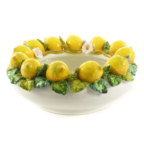 Handmade Tuscan Lemon Bowl, 35cm
