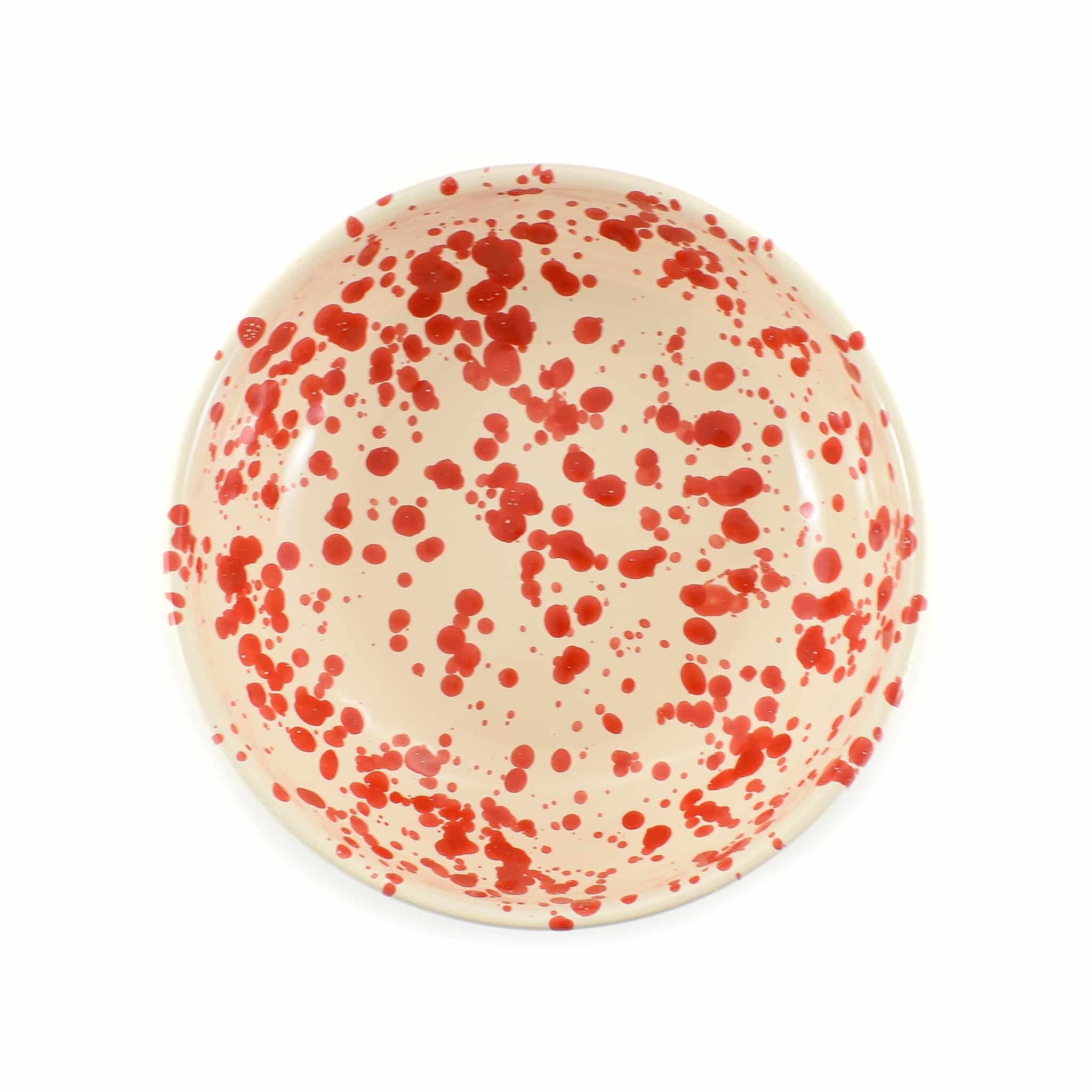  Puglia Red Splatter Bowl 19cm overhead