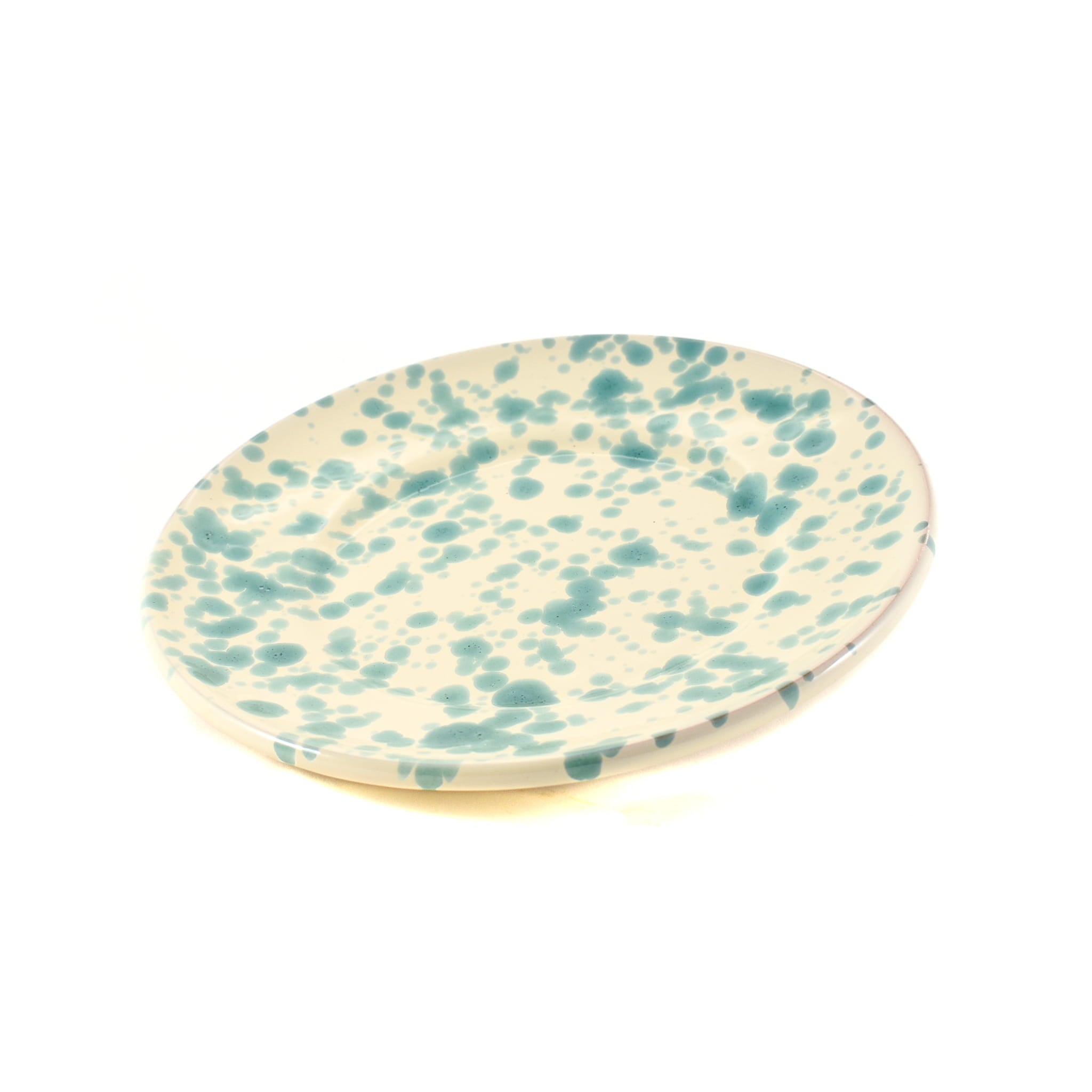 Puglia Aquamarine Splatter Side Plate 19cm angled