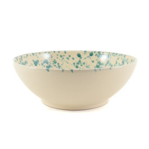 Puglia Aquamarine Splatter Large Salad Bowl, 28cm