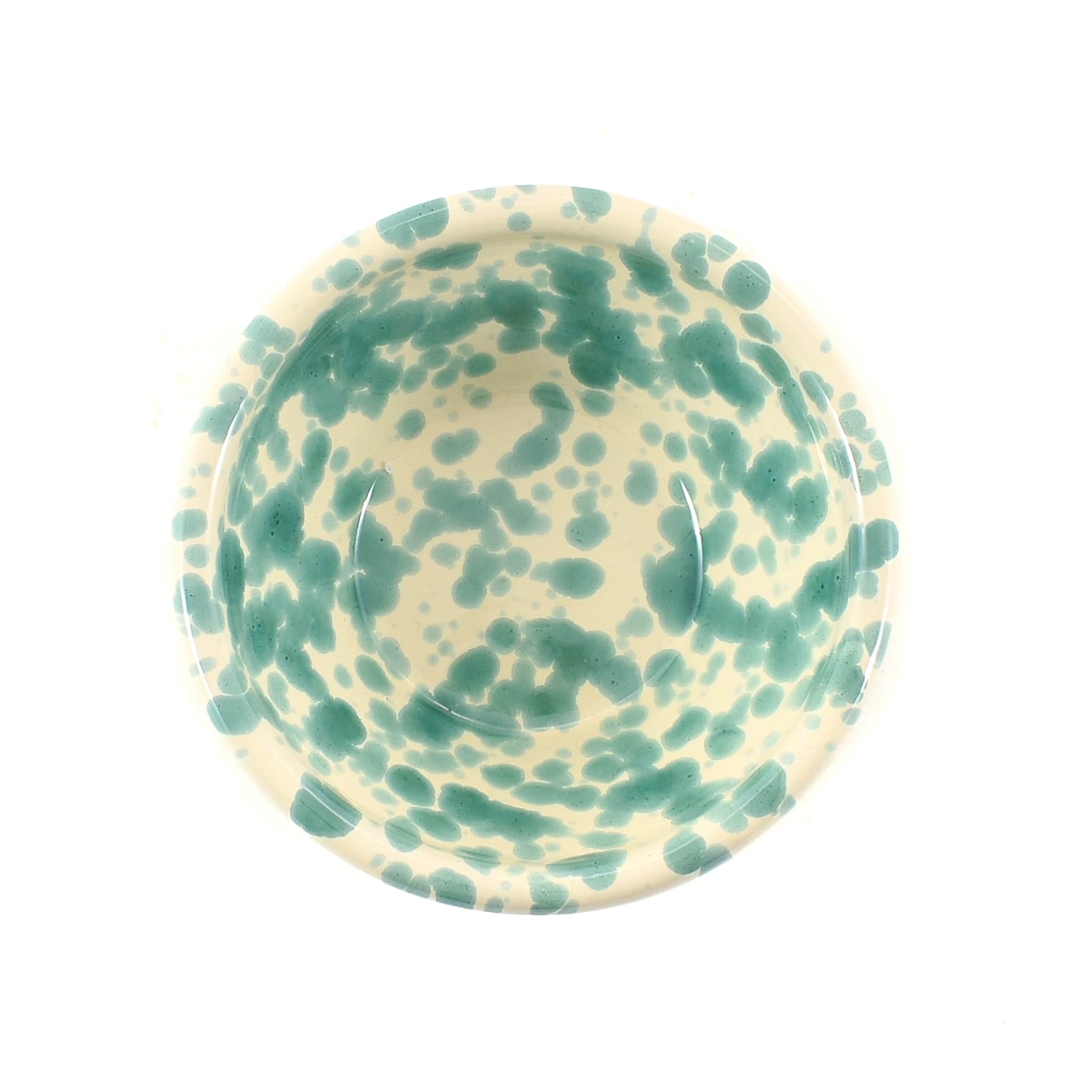 Puglia Aquamarine Splatter Bowl 12cm overhead