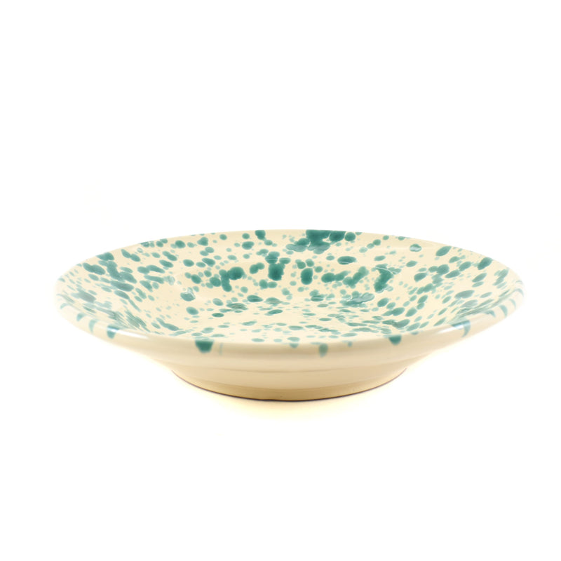 Puglia Aquamarine Splatter Pasta Bowl 29cm side 