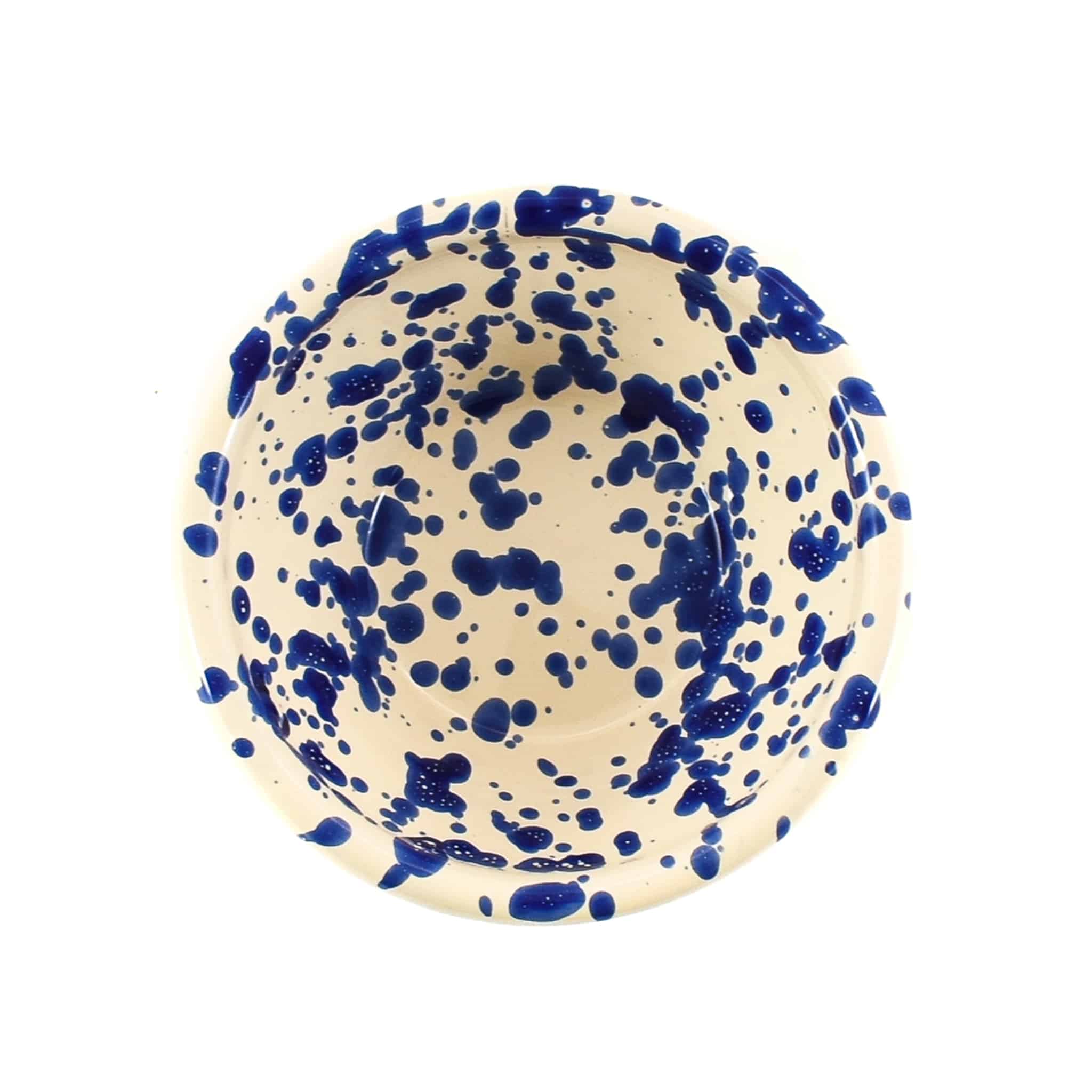 Puglia Blue Splatter Bowl 12cm overhead