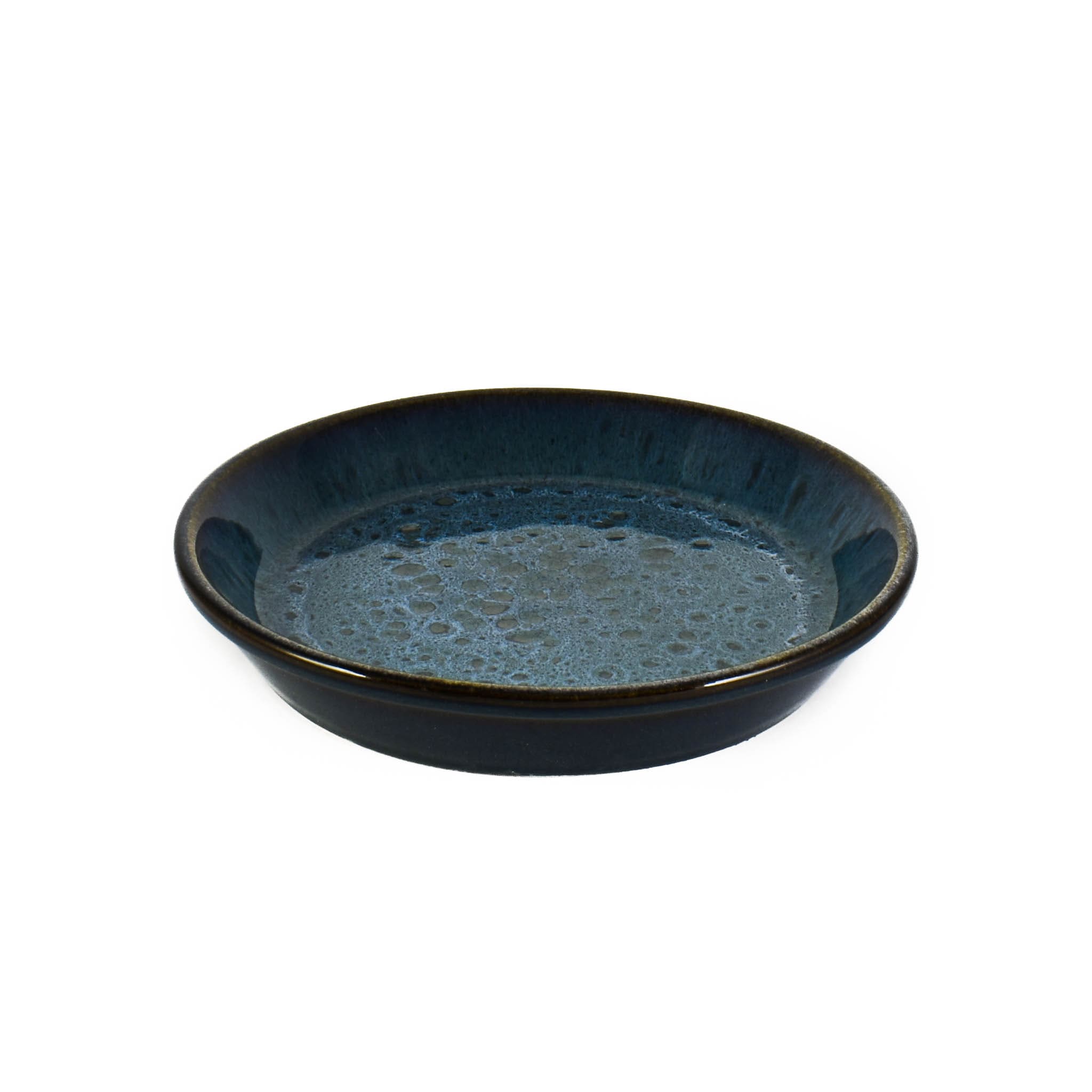 Blue Glaze Wide Shallow Bowl