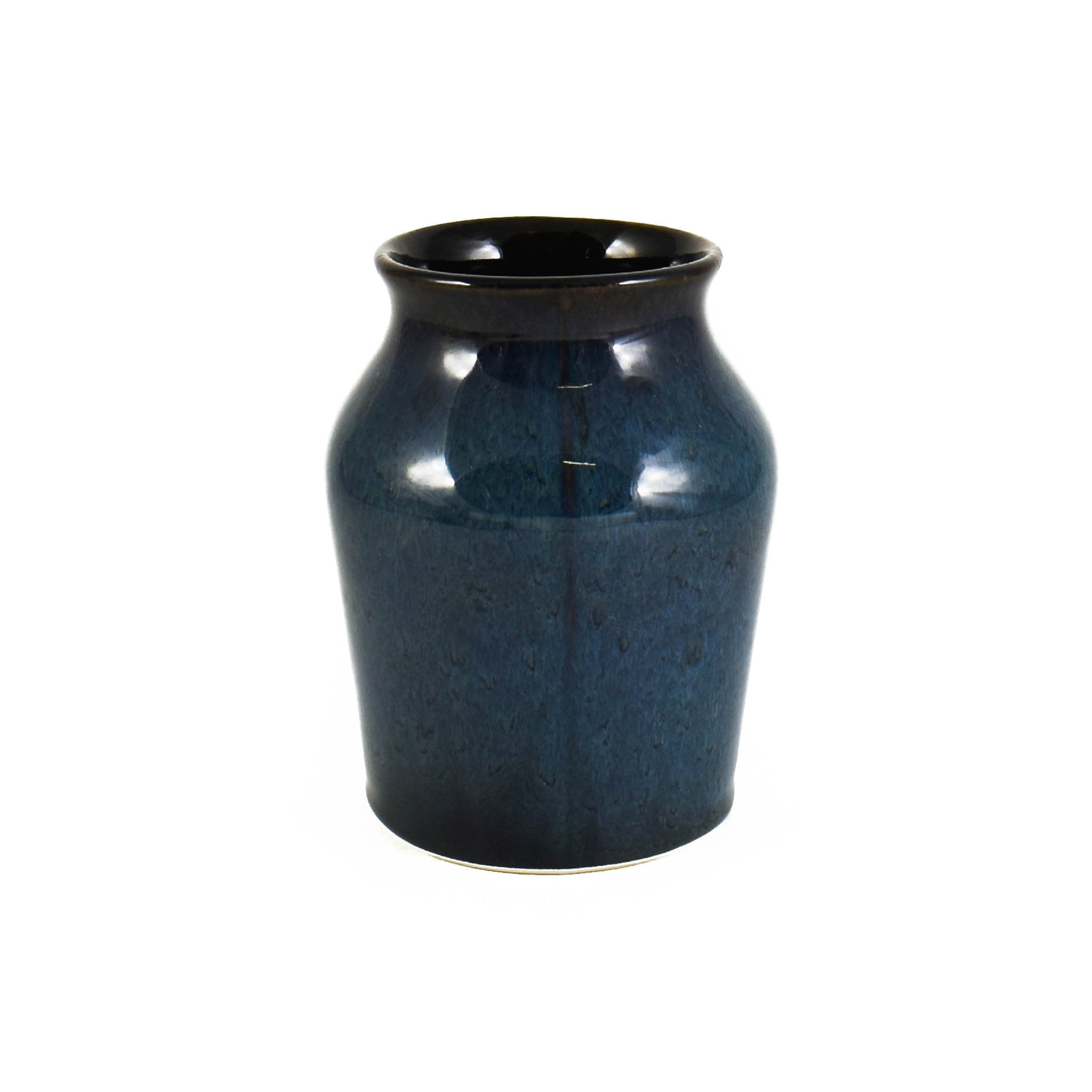Blue Glaze Salt Pot with Cork Lid
