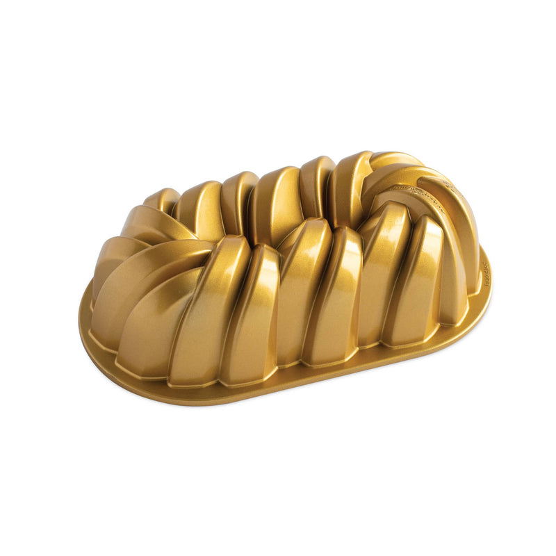 NordicWare Gold Braided Loaf Pan top side