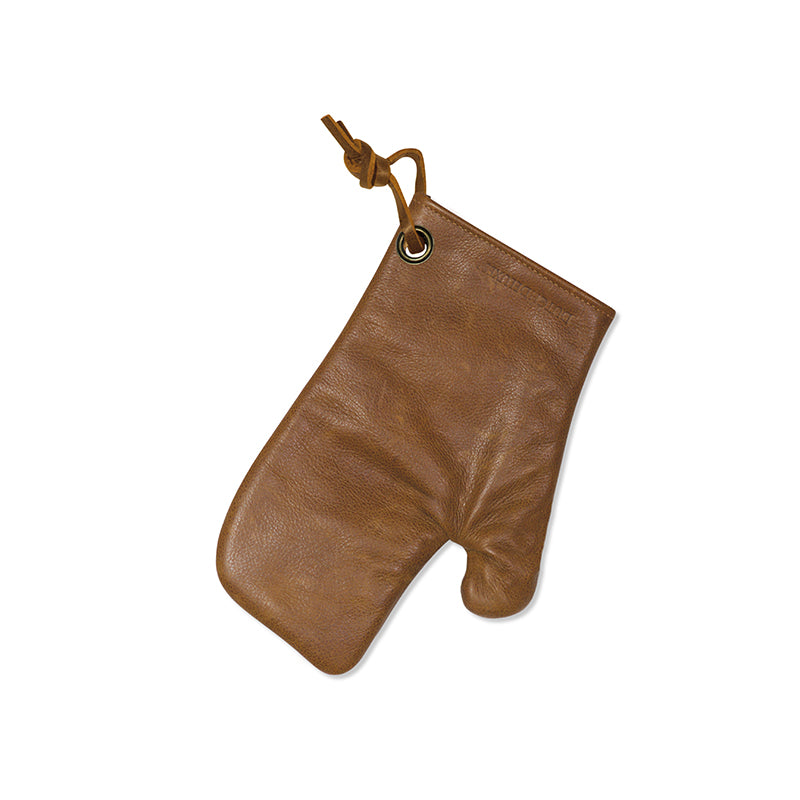 Dutchdeluxes Leather Oven Glove in Vintage Camel Cookware Kitchen Clothing