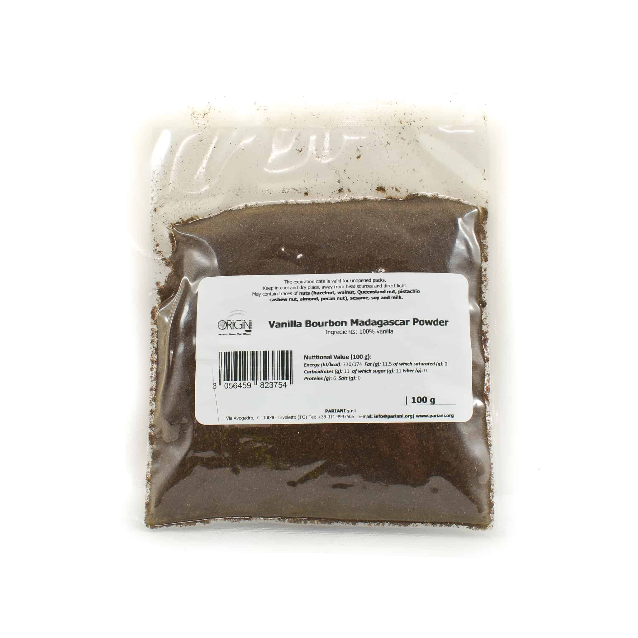 Pariani Vanilla Powder 100g packaging