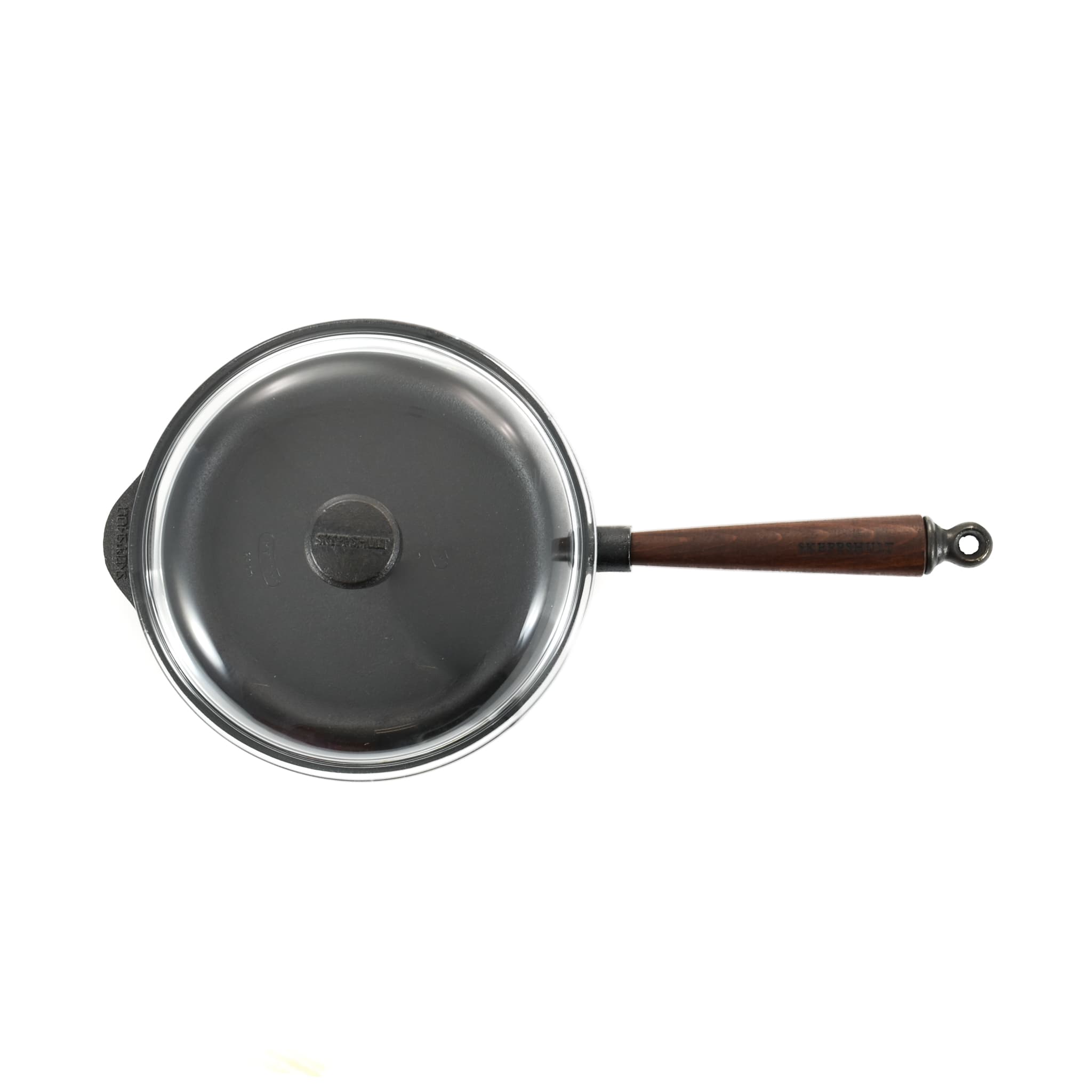 Skeppshult Traditional Cast Iron Deep Saute Pan with Lid, 25cm