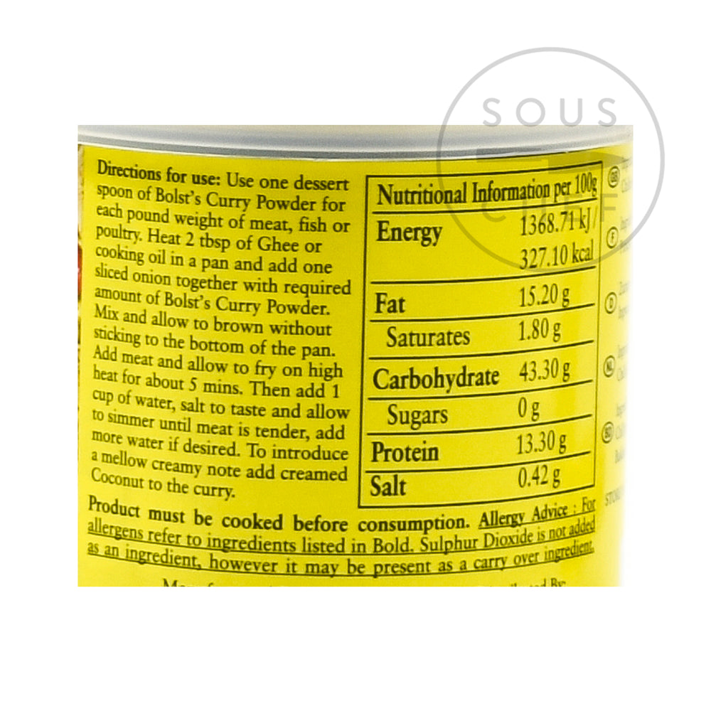 Bolst's Curry Powder Mild Buy online today at Sous Chef UK