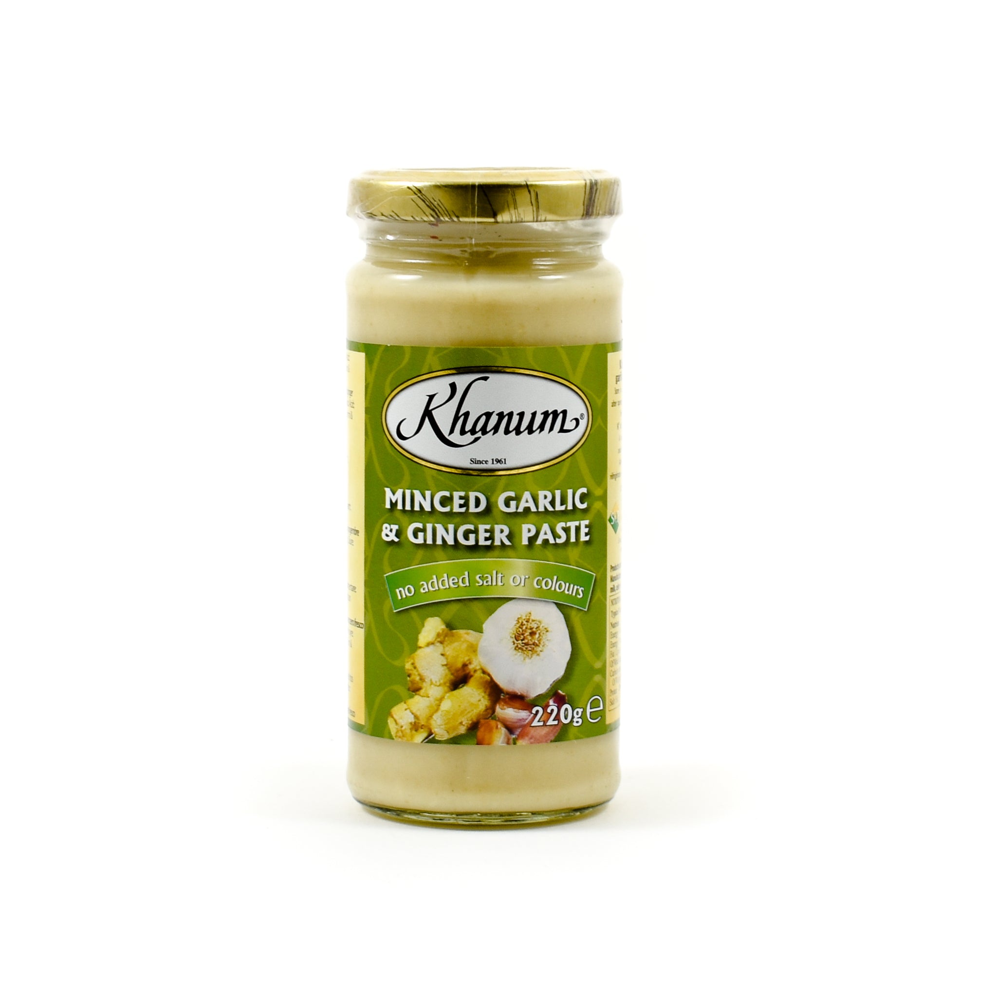 Khanum Minced Garlic & Ginger 220g Ingredients Sauces & Condiments Asian Sauces & Condiments Indian Food
