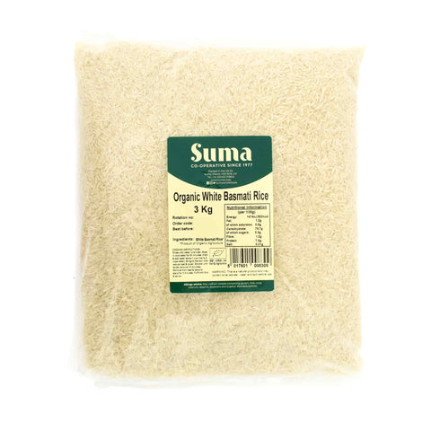 Suma Organic White Basmati Rice, 3kg