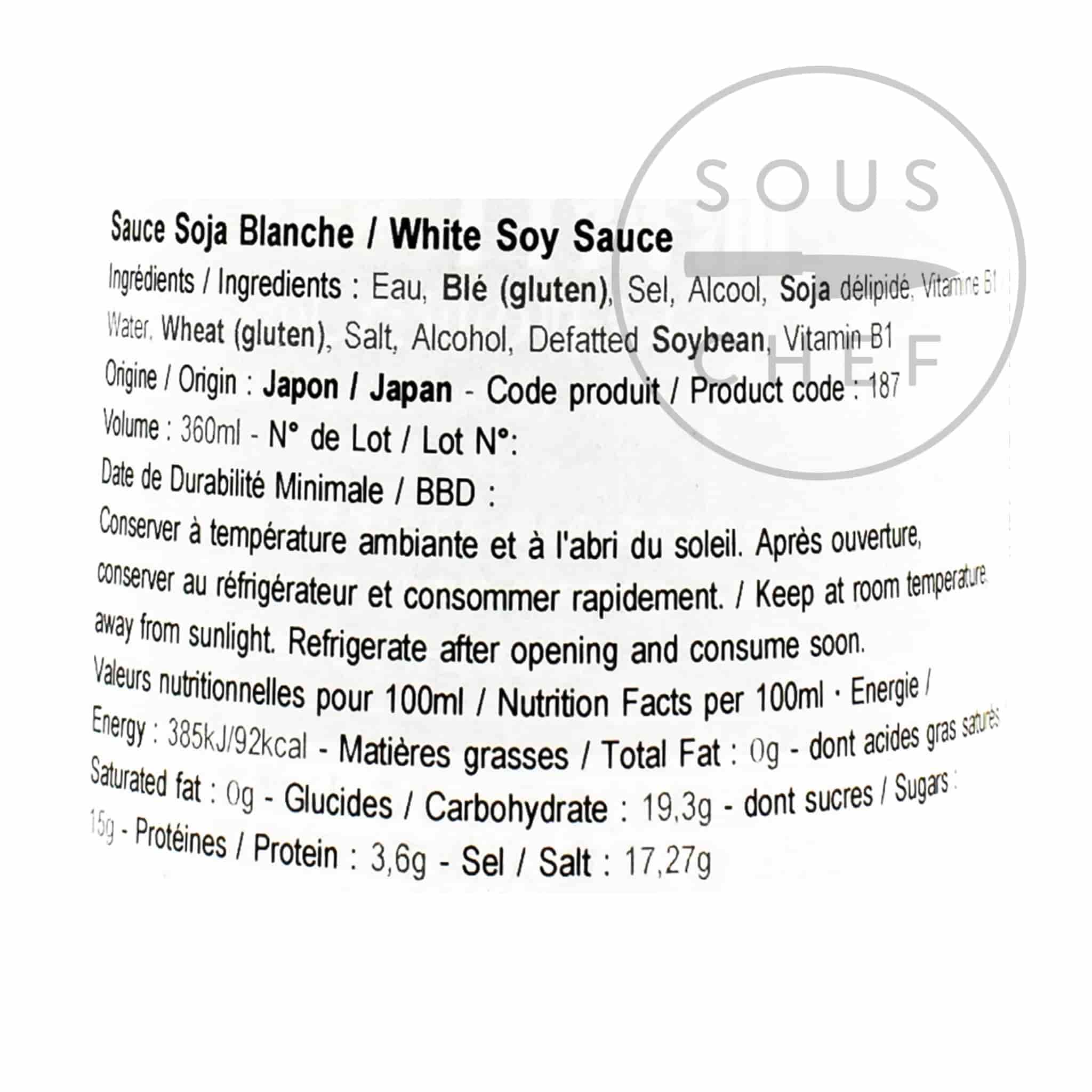 Yamashin White Soy Sauce 360ml