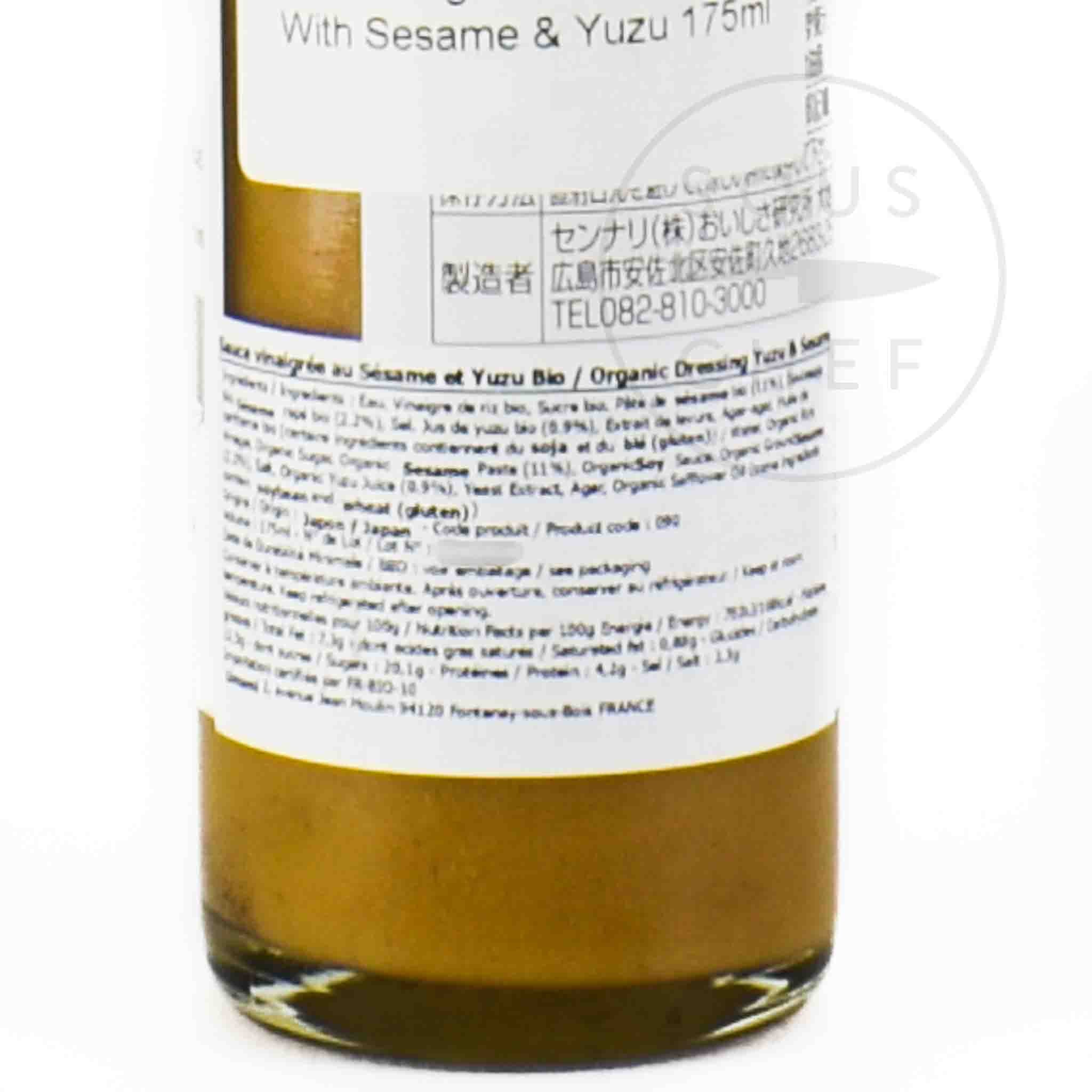Organic Vinegar Sauce With Sesame & Yuzu 175ml Ingredients
