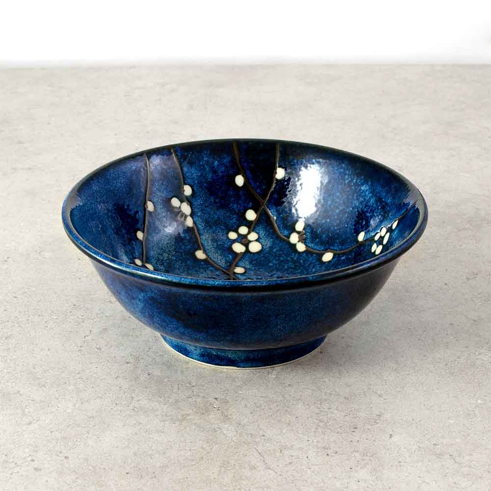 Blue Sakura Ramen Bowl, 21cm