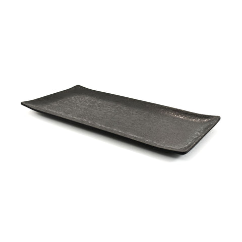 Black Melamine Rectangle Serving Plate, 30x15cm