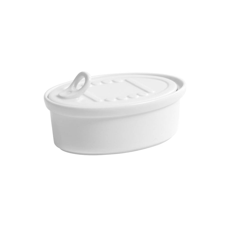 Porcelain Oval Canape Dish with Lid, 13cm dia