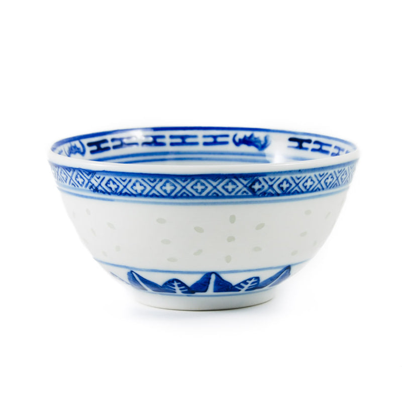 Chinese Tableware Blue Rice Pattern Rice Bowl 11.5cm Tableware Chinese Tableware Chinese Food