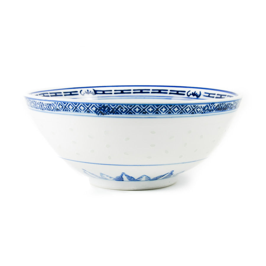 Chinese Tableware Blue Rice Pattern Serving Bowl 20.3cm Tableware Chinese Tableware Chinese Food