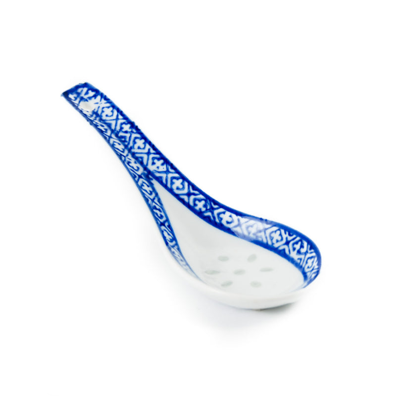 Chinese Tableware Blue Rice Pattern Rice Spoon 14cm Tableware Chinese Tableware Chinese Food