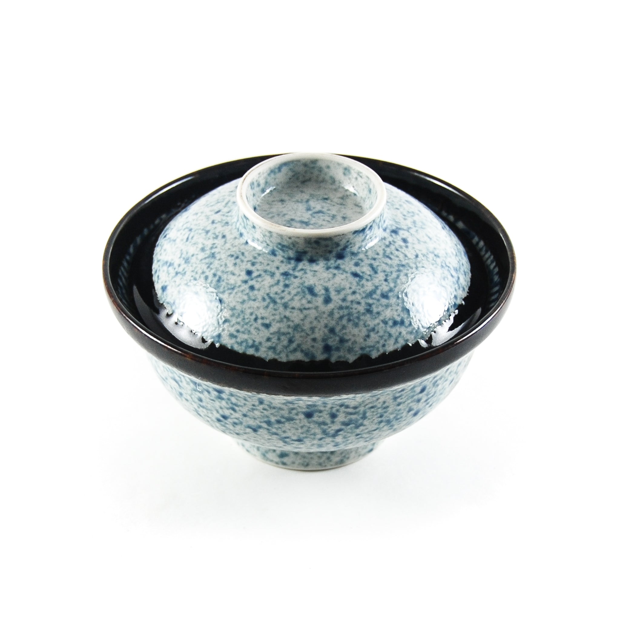 Kiji Stoneware & Ceramics Blue Wave Covered Bowl Tableware Japanese Tableware