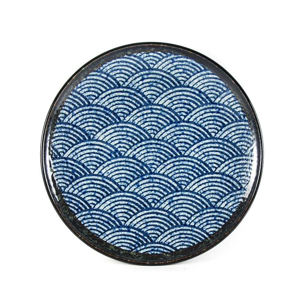 Japanese Tableware Wave Pattern Blue Wave Dinner Plate - Buy online today at Sous Chef UK