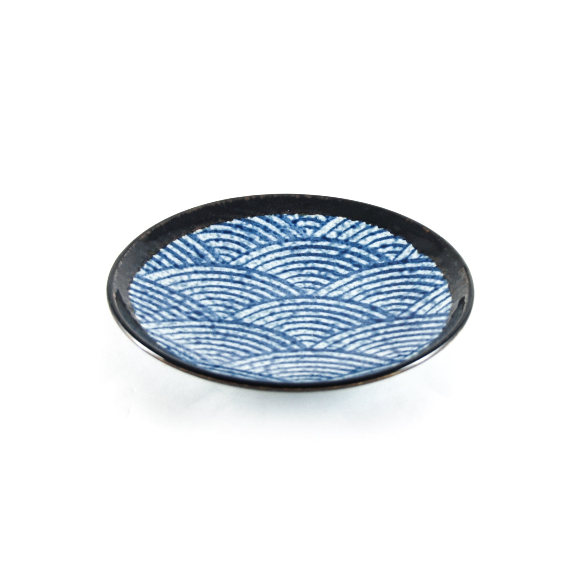 Kiji Stoneware & Ceramics Blue Wave Side Plate Tableware Japanese Tableware