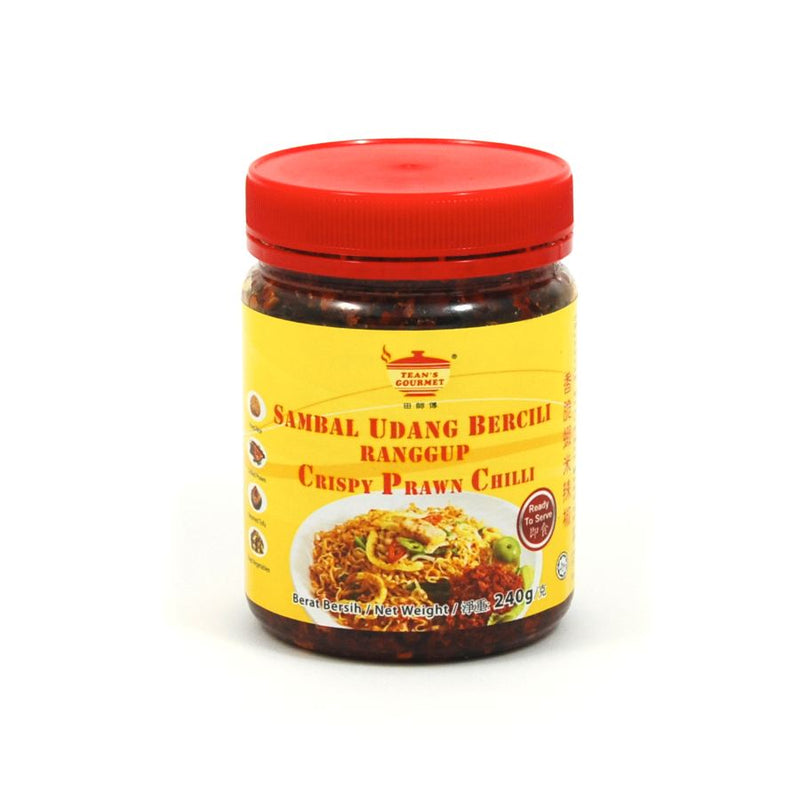 Tean's Gourmet Crispy Prawn Chilli Sambal 240g Ingredients Sauces & Condiments Asian Sauces & Condiments Southeast Asian Food