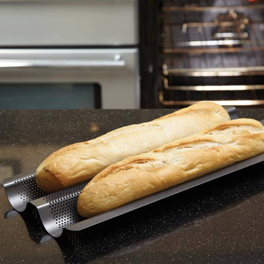 Kitchencraft Crusty Bake Non-Stick Baguette Tray Techniques Bread Making