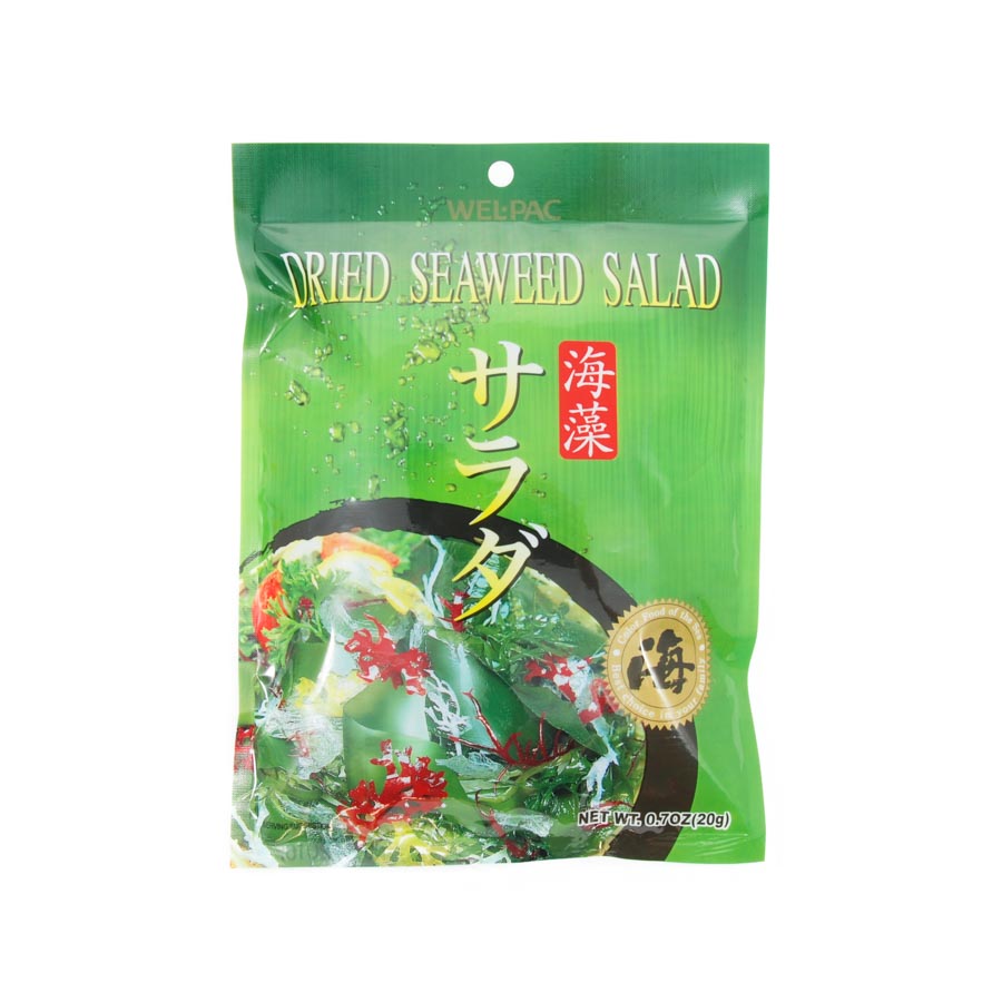 Welpac Seaweed Salad - Japanese Kaiso Salad 20g Ingredients Seaweed Squid Ink Fish Japanese Food