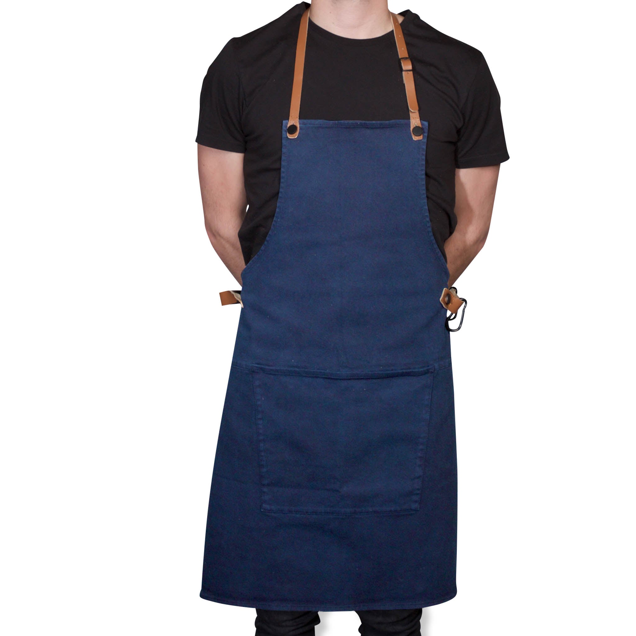 Dutchdeluxes Canvas BBQ Apron in Dark Blue Cookware Kitchen Clothing Model