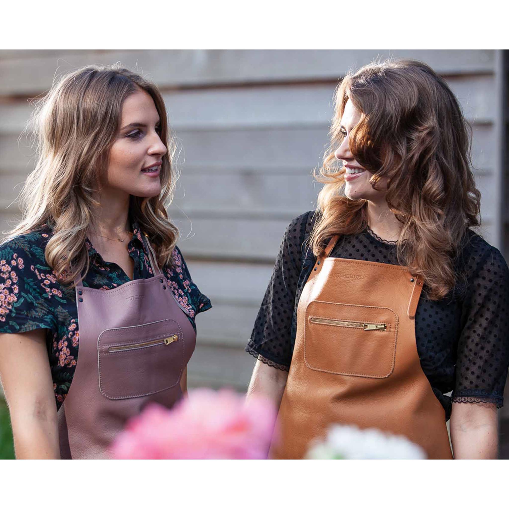 Dutch Deluxes Leather Zipper Apron in Classic Brown | Sous Chef UK