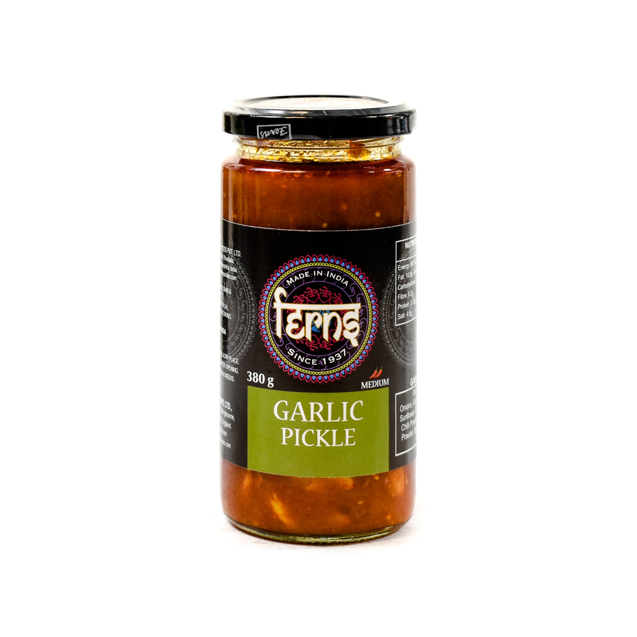Ferns' Garlic Pickle 380g Ingredients Sauces & Condiments Asian Sauces & Condiments Indian Food
