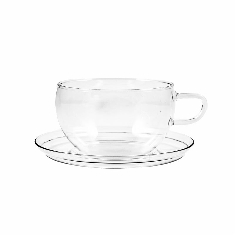 Trendglas Glass Teacup & Saucer 400ml Tableware Jugs & Glassware