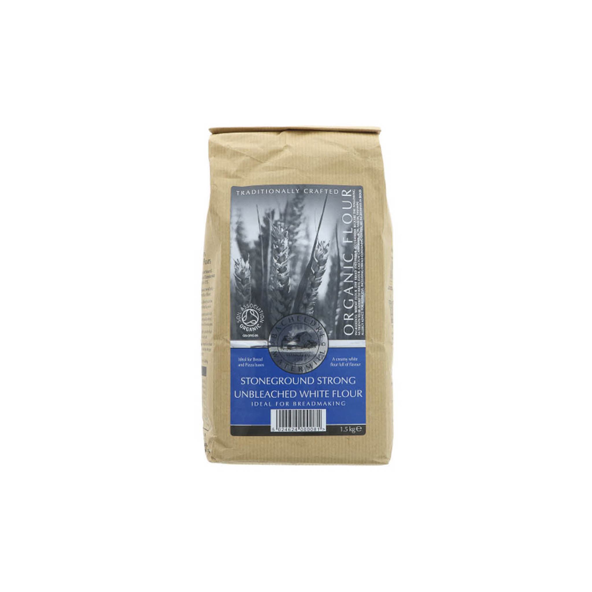 Bacheldre Organic Stoneground Unbleached Strong White Flour, 1.5kg