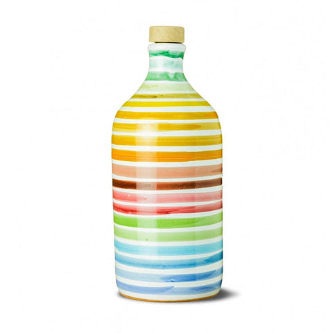 Frantoio Muraglia Intense Fruity Extra Virgin Olive Oil in Rainbow Terracotta Bottle, 500ml