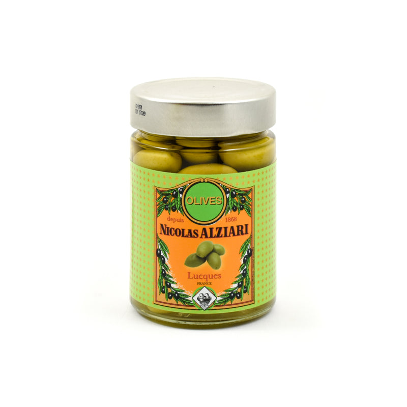 Nicolas Alziari Green Lucques Olives 220g Ingredients Savoury Snacks & Crackers French Food