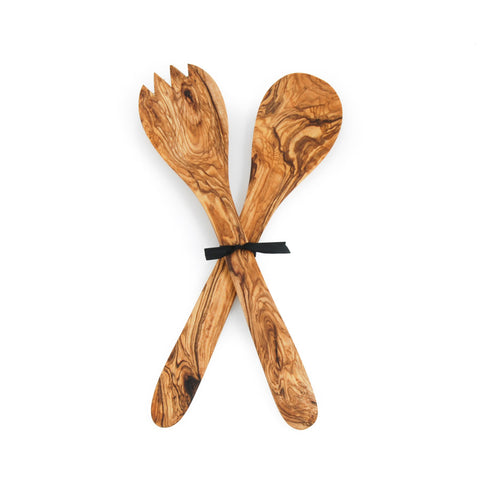 Olive Wood Salad Server Set, 30cm