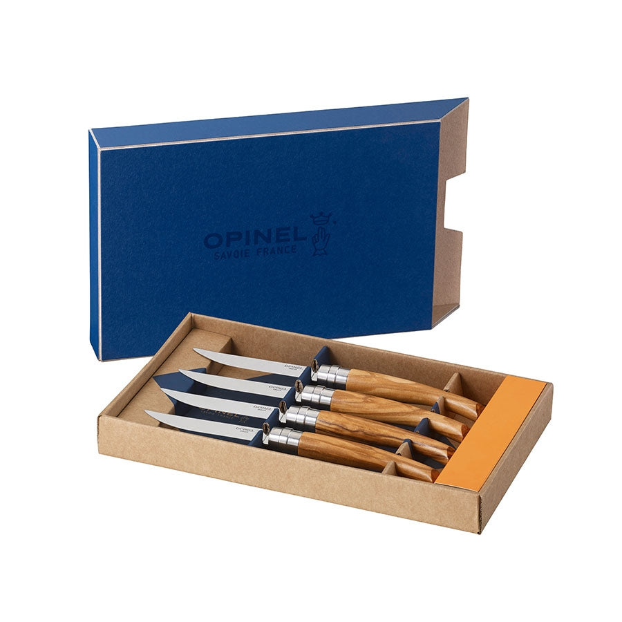 Opinel Olivewood Deluxe Steak Knife Box Set Cookware Kitchen Knives French Food