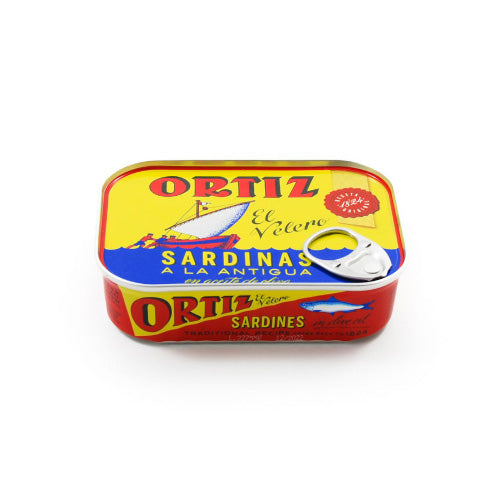 Ortiz Sardines A La Antigua in Olive Oil 140g Ingredients Seaweed Squid Ink Fish Spanish Food