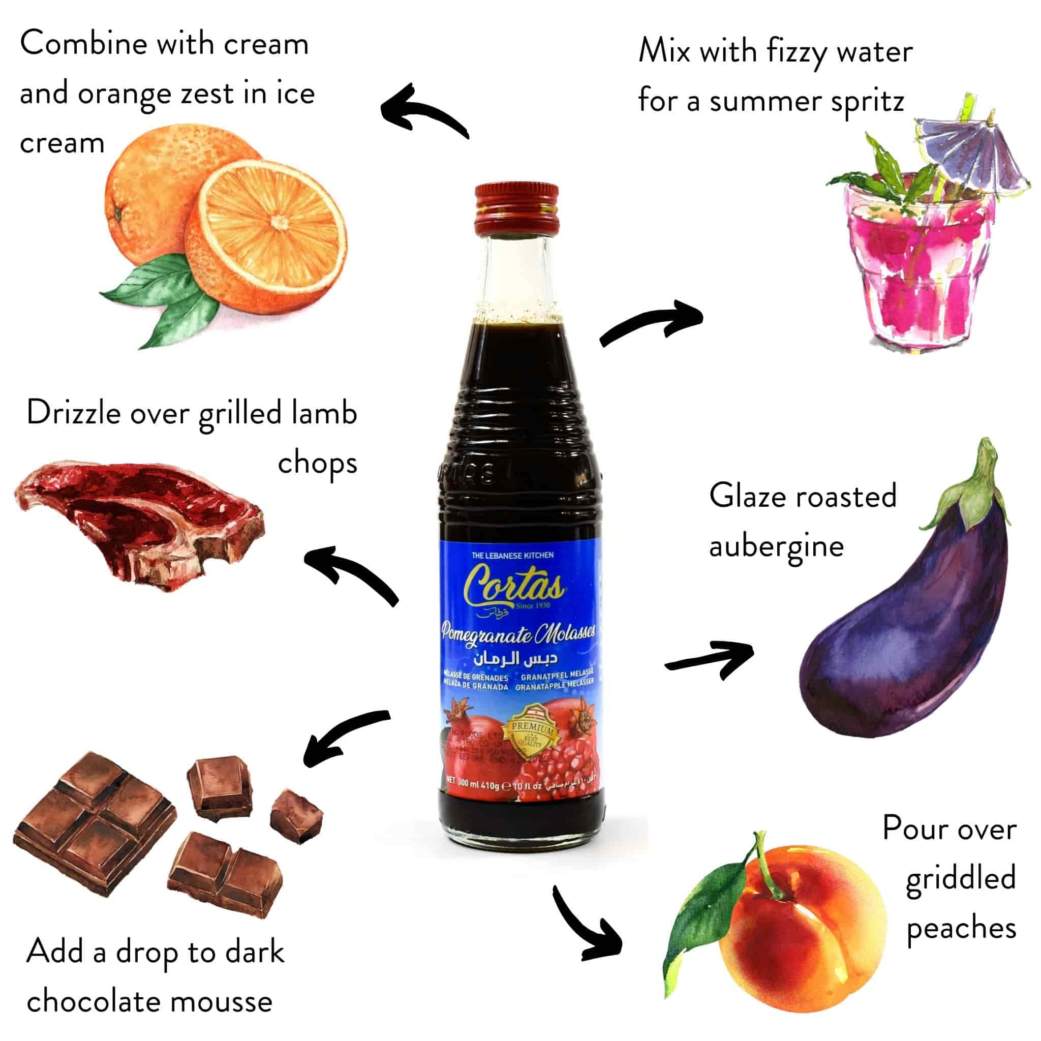 Cortas Pomegranate Molasses, 10 Oz - PACK OF 2